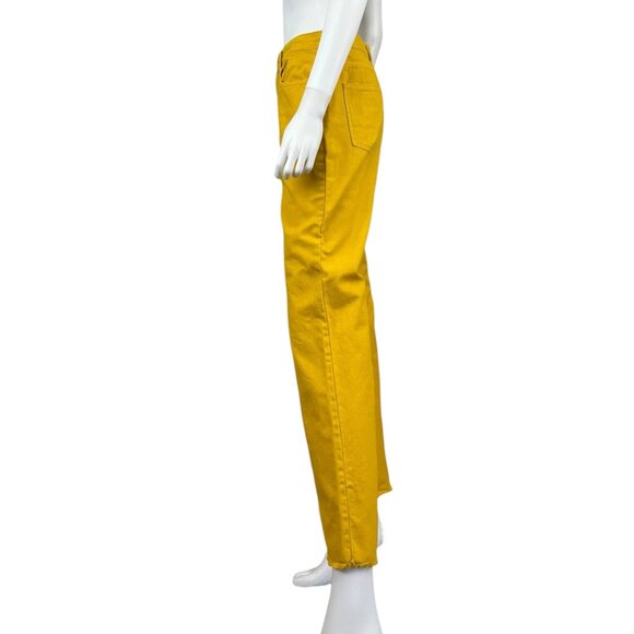 Tory Burch Yellow Flare Leg Jeans Size 28 C0132 - Picture 4 of 13